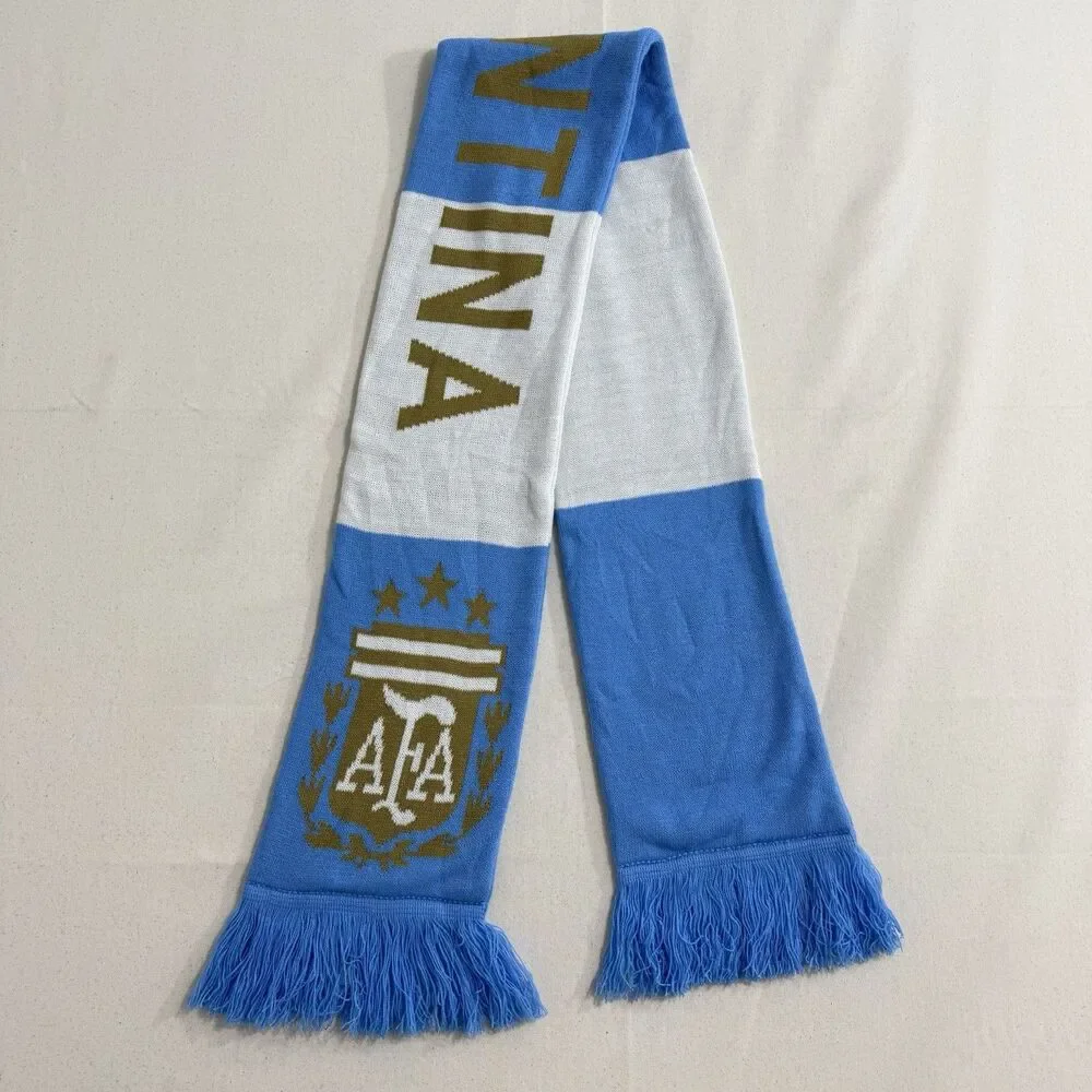 Argentina Soccer Football Scarf Blue White